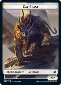 Cat Beast // Copy Double-Sided Token [Zendikar Rising Tokens] | Pandora's Boox