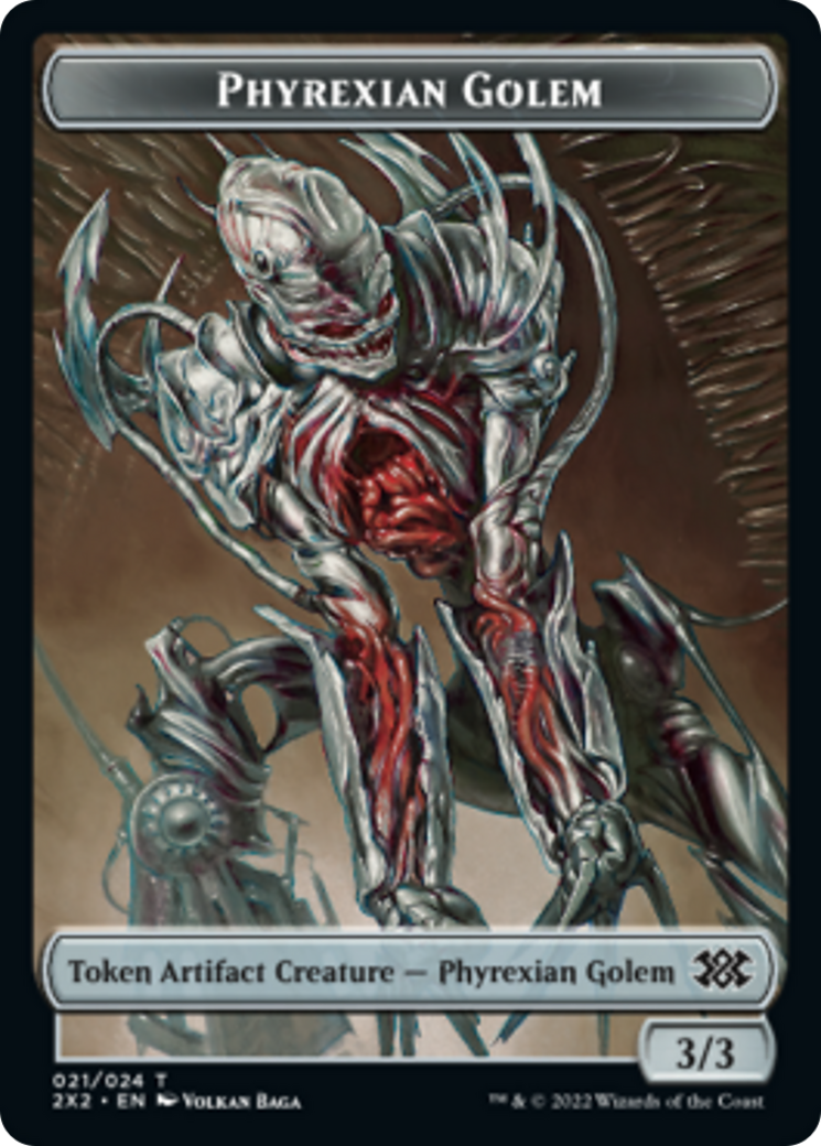 Bear // Phyrexian Golem Double-Sided Token [Double Masters 2022 Tokens] | Pandora's Boox