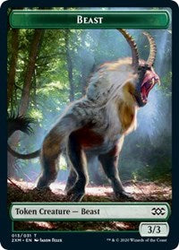 Beast // Saproling Double-Sided Token [Double Masters Tokens] | Pandora's Boox