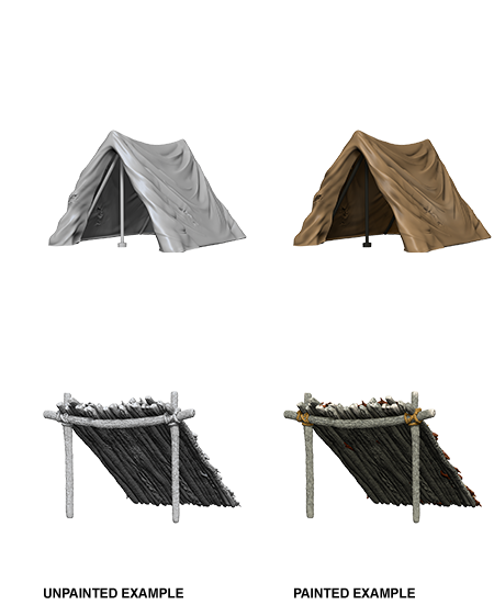 WizKids Deep Cuts Unpainted Mini W10 Tent & LeanTo