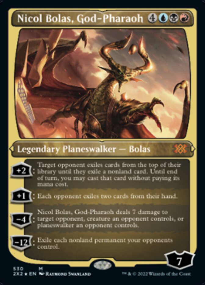 Nicol Bolas, God-Pharaoh (Foil Etched) [Double Masters 2022] | Pandora's Boox