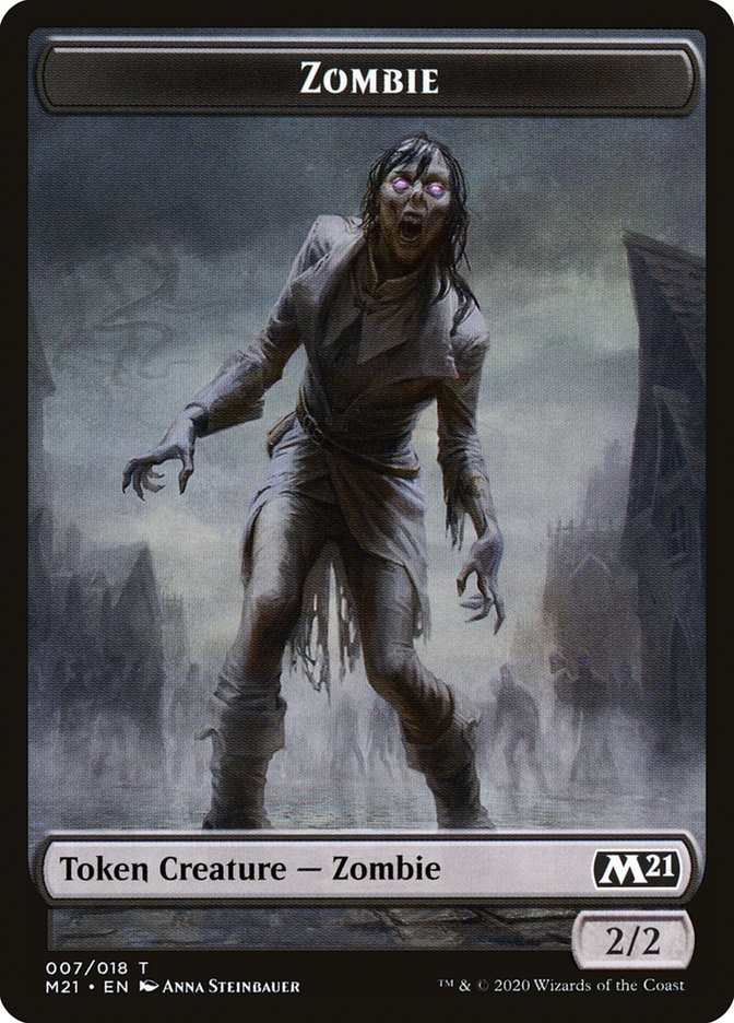 Construct // Zombie Double-Sided Token [Core Set 2021 Tokens] | Pandora's Boox