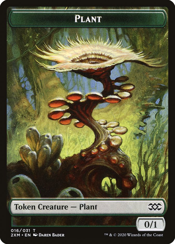 Elf Warrior // Plant Double-Sided Token [Double Masters Tokens] | Pandora's Boox