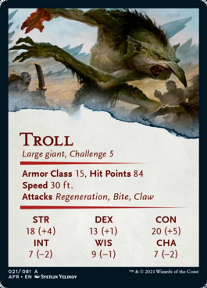 Troll Art Card (Gold-Stamped Signature) [Dungeons & Dragons: Adventures in the Forgotten Realms Art Series] | Pandora's Boox