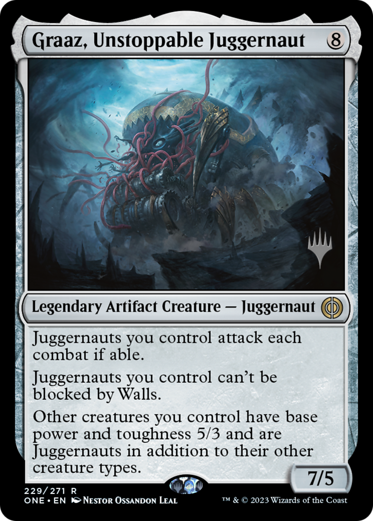 Graaz, Unstoppable Juggernaut (Promo Pack) [Phyrexia: All Will Be One Promos] | Pandora's Boox