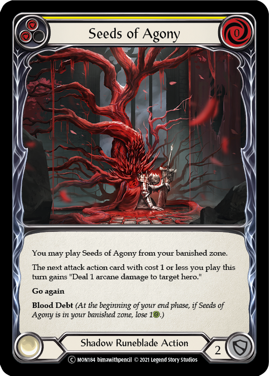 Seeds of Agony (Yellow) (Rainbow Foil) [U-MON184-RF] Unlimited Edition Rainbow Foil