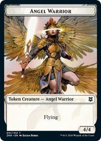 Angel Warrior // Construct Double-Sided Token [Zendikar Rising Tokens] | Pandora's Boox