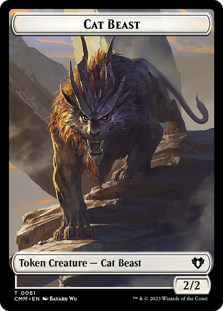 Cleric // Cat Beast Double-Sided Token [Commander Masters Tokens] | Pandora's Boox