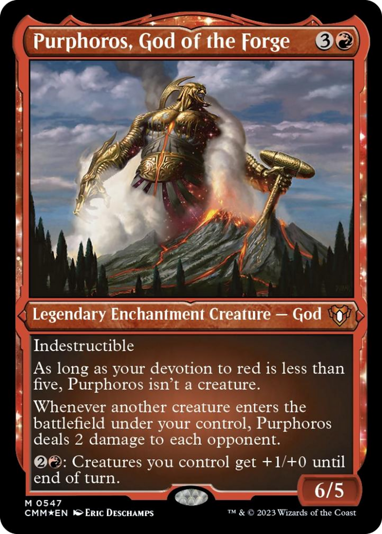 Purphoros, God of the Forge (Foil Etched) [Commander Masters] | Pandora's Boox