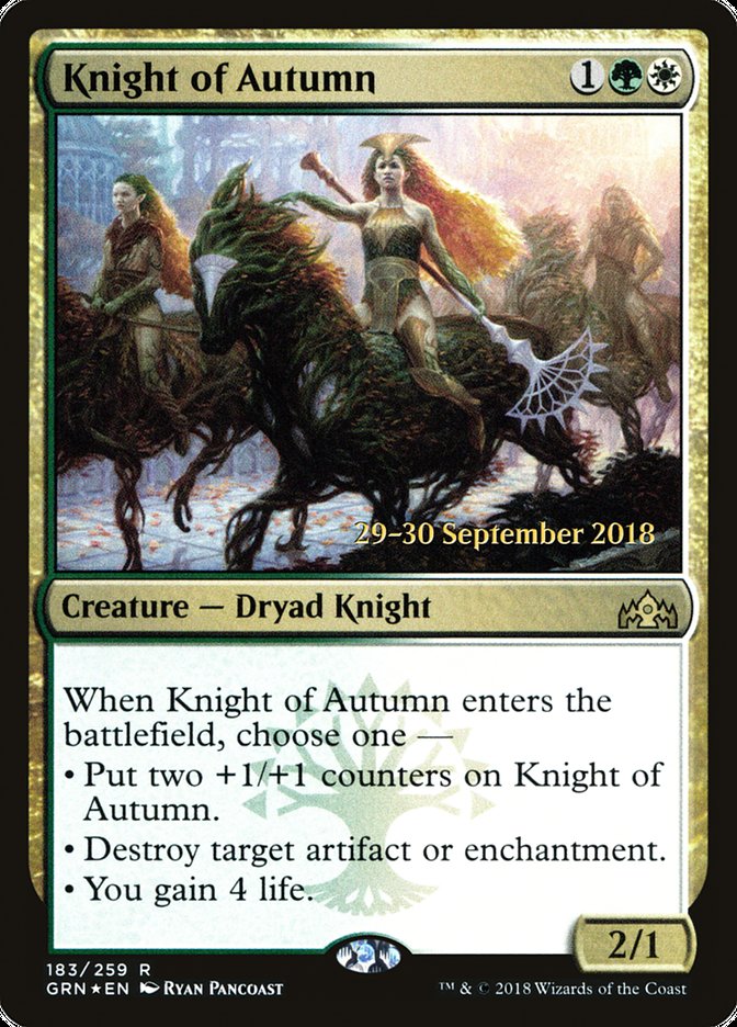 Knight of Autumn [Guilds of Ravnica Prerelease Promos] | Pandora's Boox