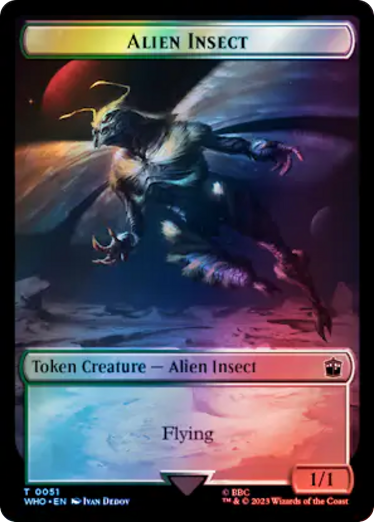 Alien Angel // Alien Insect Double-Sided Token (Surge Foil) [Doctor Who Tokens] | Pandora's Boox