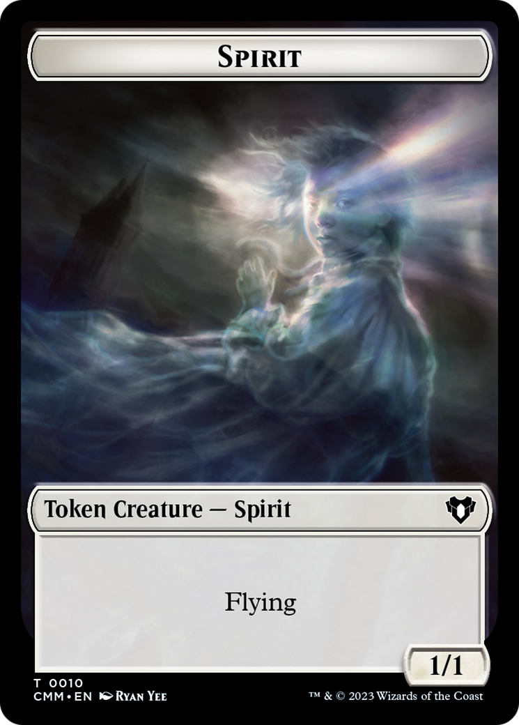 Spirit (0010) // Construct (0041) Double-Sided Token [Commander Masters Tokens] | Pandora's Boox