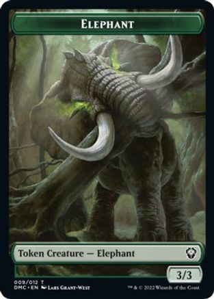 Elephant // Treasure Double-Sided Token [Dominaria United Commander Tokens] | Pandora's Boox