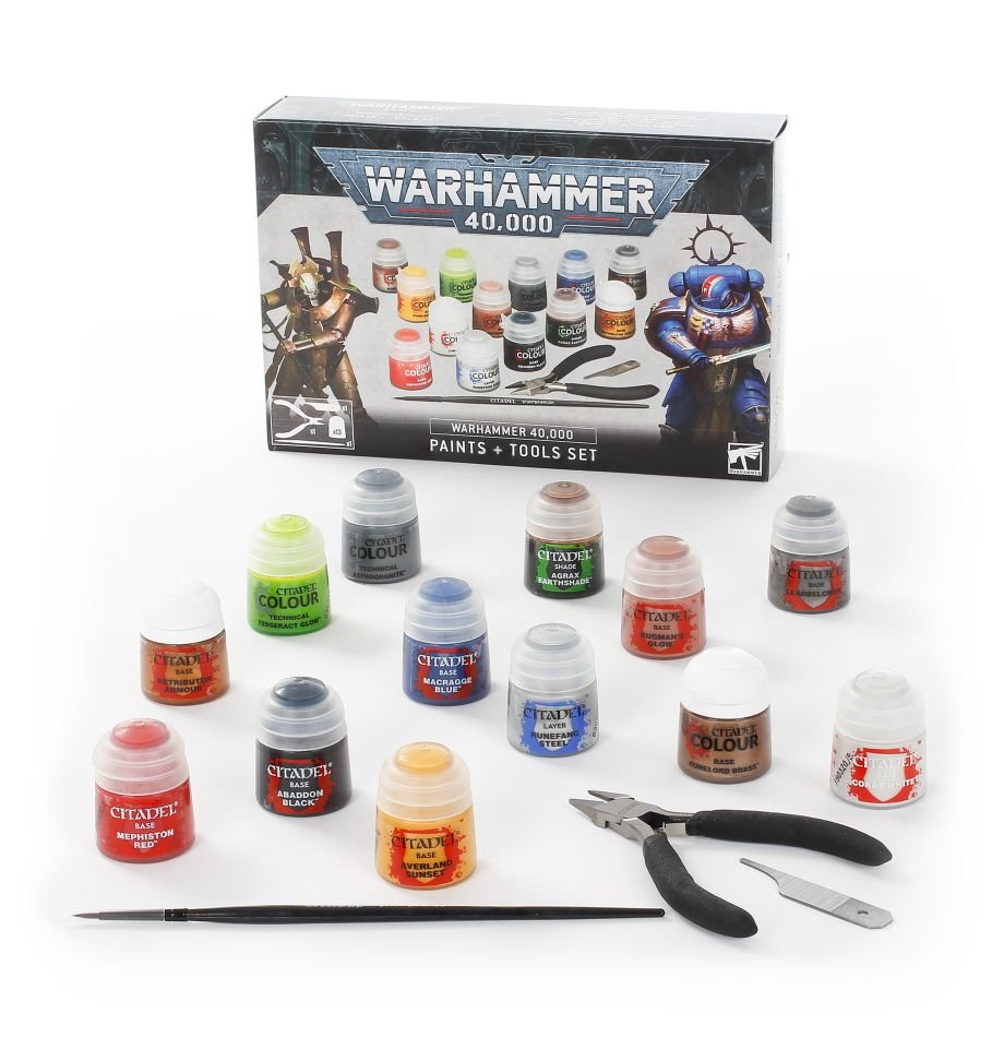 Warhammer 40K Paints and Tools Set | Pandora's Boox