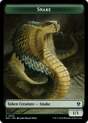 Snake // Morph Double-Sided Token [Murders at Karlov Manor Commander Tokens] | Pandora's Boox