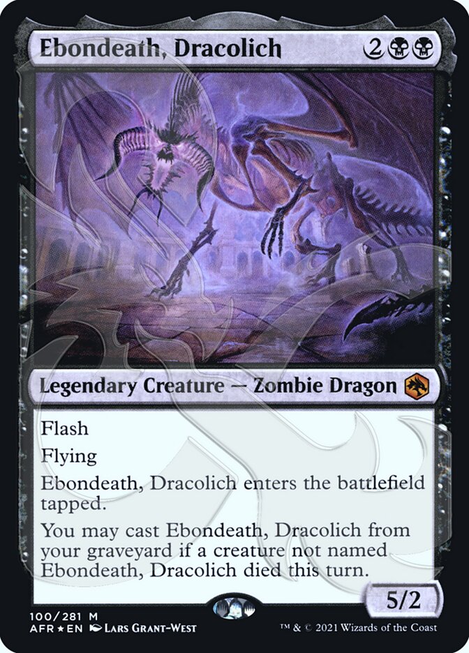 Ebondeath, Dracolich (Ampersand Promo) [Dungeons & Dragons: Adventures in the Forgotten Realms Promos] | Pandora's Boox