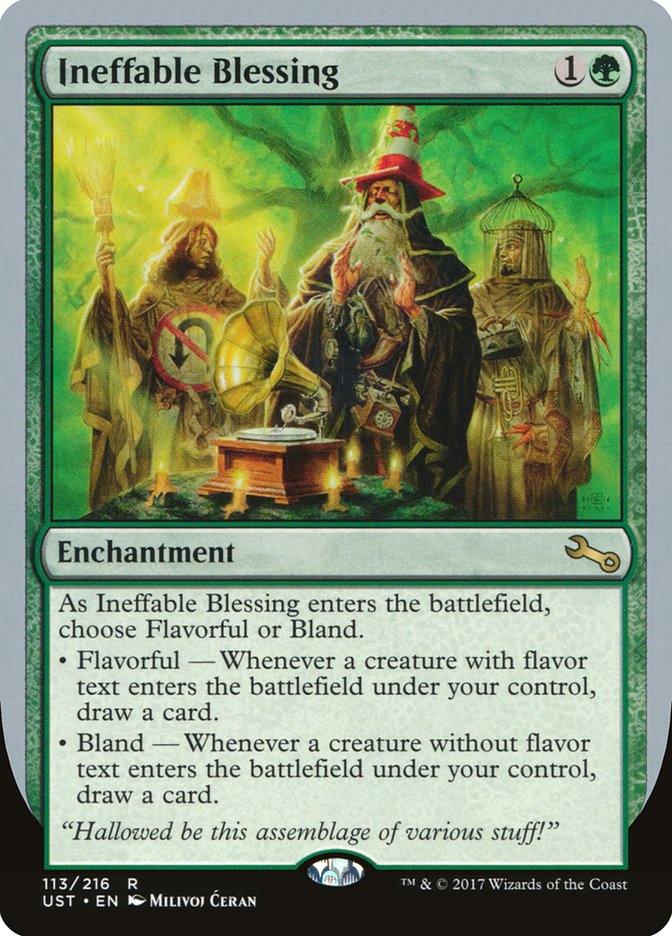 Ineffable Blessing ("choose Flavorful or Bland") [Unstable] | Pandora's Boox