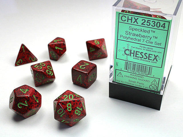 Chessex Dice (7pc) Speckled Strawberry CHX25304 | Pandora's Boox
