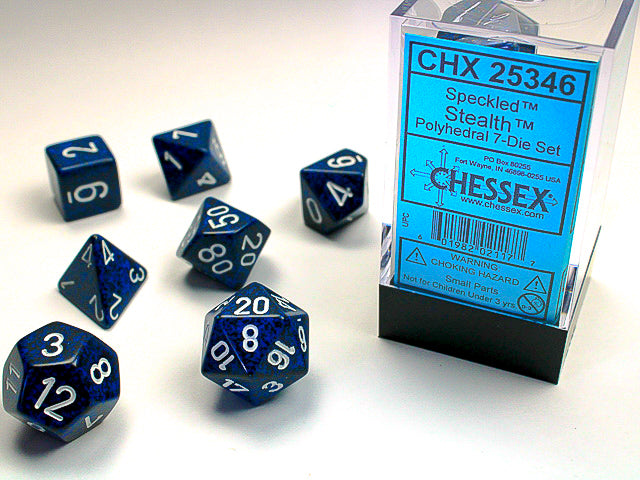 Chessex Dice (7pc) Speckled Stealth CHX25346 | Pandora's Boox