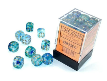 Chessex D6 Dice Nebula: 36D6 Oceanic/gold CHX27956