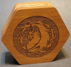 Wyrm Engraved Dark Wooden Box | Pandora's Boox