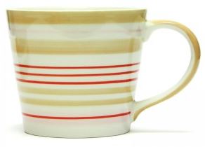 Mug stripes sand and red | Pandora's Boox