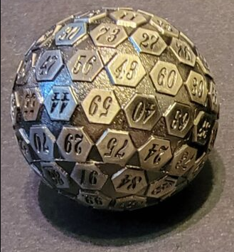 Metal 100 Sided Dice D100 - Silver