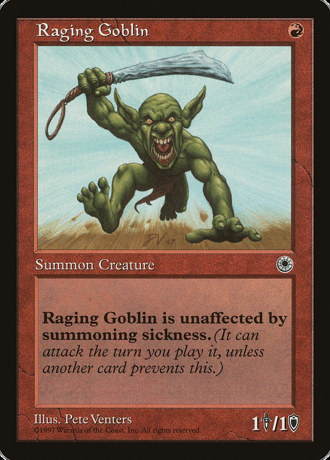 Raging Goblin (No Flavor Text) [Portal] | Pandora's Boox