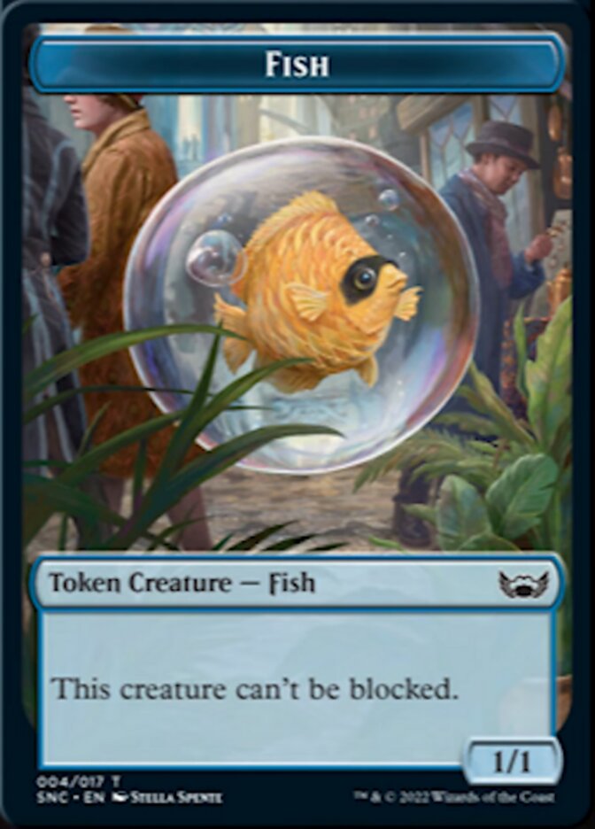 Fish // Wizard Double-Sided Token [Streets of New Capenna Tokens] | Pandora's Boox