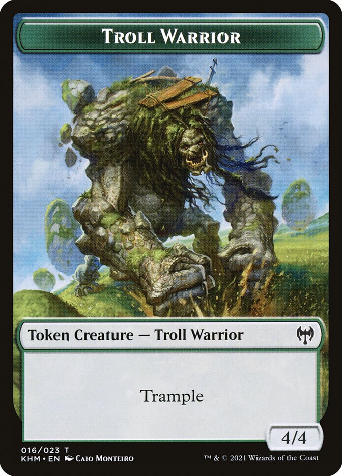 Treasure // Troll Warrior Double-Sided Token [Kaldheim Tokens] | Pandora's Boox