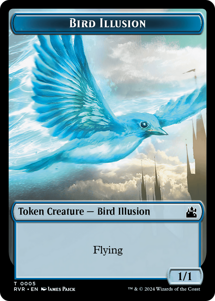 Spirit (0018) // Bird Illusion Double-Sided Token [Ravnica Remastered Tokens] | Pandora's Boox