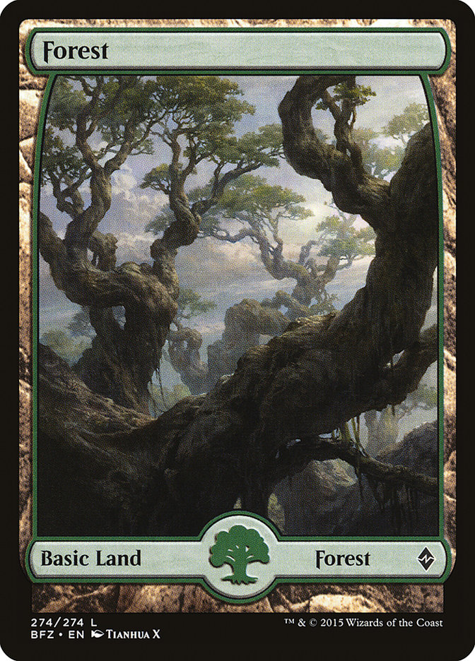 Forest (274) (Full Art) [Battle for Zendikar] | Pandora's Boox