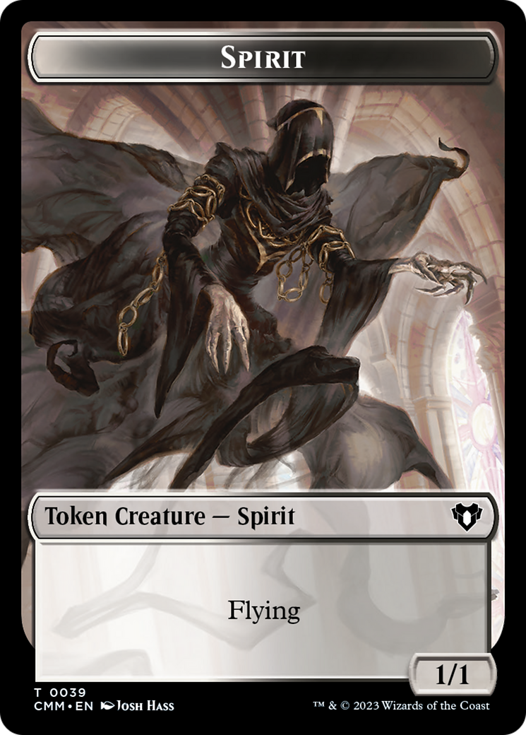 Spirit (0039) // Knight Double-Sided Token [Commander Masters Tokens] | Pandora's Boox
