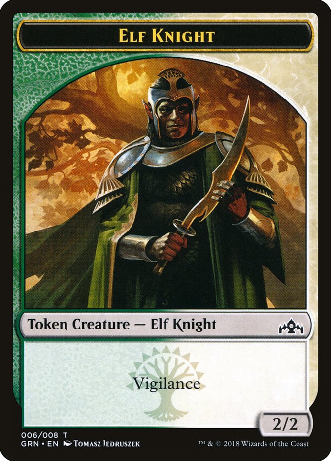Elf Knight Token [Guilds of Ravnica Tokens] | Pandora's Boox