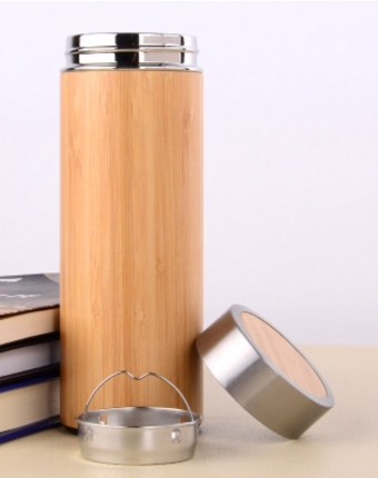 Bamboo sleeved stainless steel travel mug | Pandora's Boox