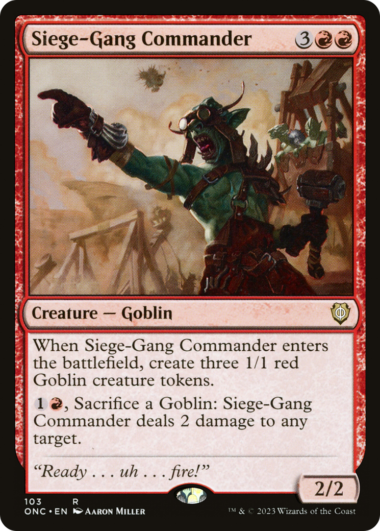 Siege-Gang Commander [Phyrexia: All Will Be One Commander] | Pandora's Boox
