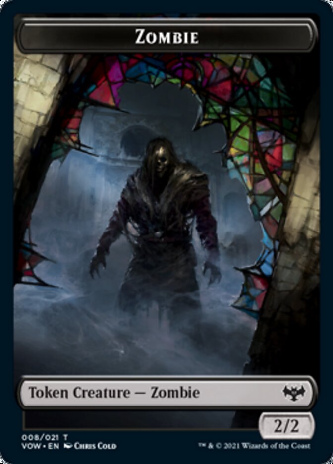 Zombie (008) // Treasure Double-Sided Token [Innistrad: Crimson Vow Tokens] | Pandora's Boox