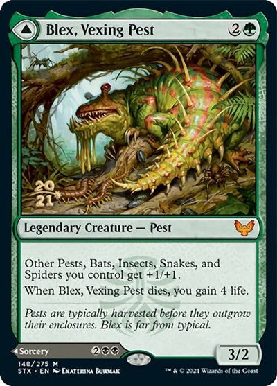 Blex, Vexing Pest // Search for Blex [Strixhaven: School of Mages Prerelease Promos] | Pandora's Boox