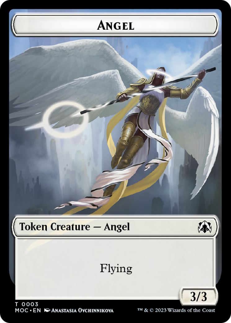 Angel (3) // Demon Double-Sided Token [March of the Machine Commander Tokens] | Pandora's Boox