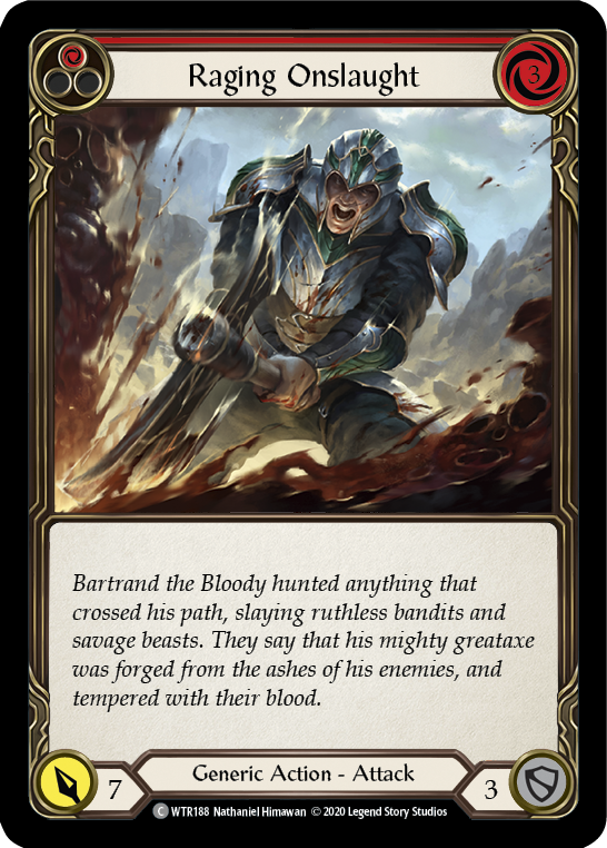 Raging Onslaught (Red) [WTR188] Unlimited Edition Rainbow Foil