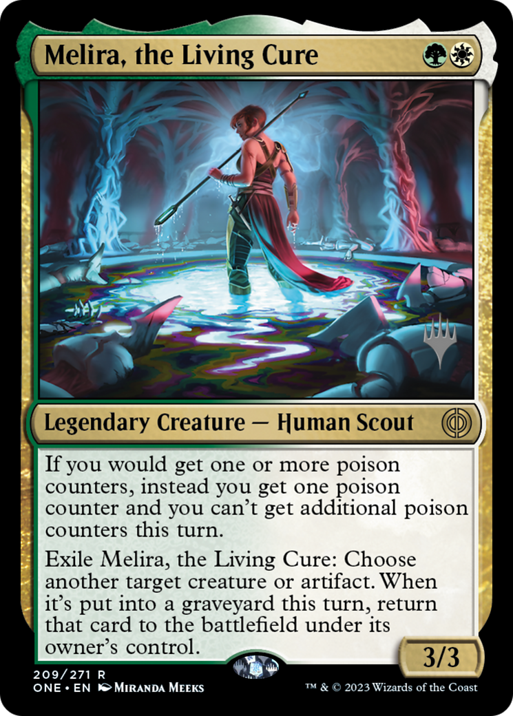 Melira, the Living Cure (Promo Pack) [Phyrexia: All Will Be One Promos] | Pandora's Boox