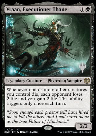 Vraan, Executioner Thane (Promo Pack) [Phyrexia: All Will Be One Promos] | Pandora's Boox