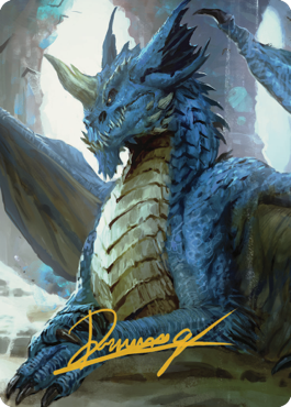 Young Blue Dragon Art Card (Gold-Stamped Signature) [Commander Legends: Battle for Baldur's Gate Art Series] | Pandora's Boox