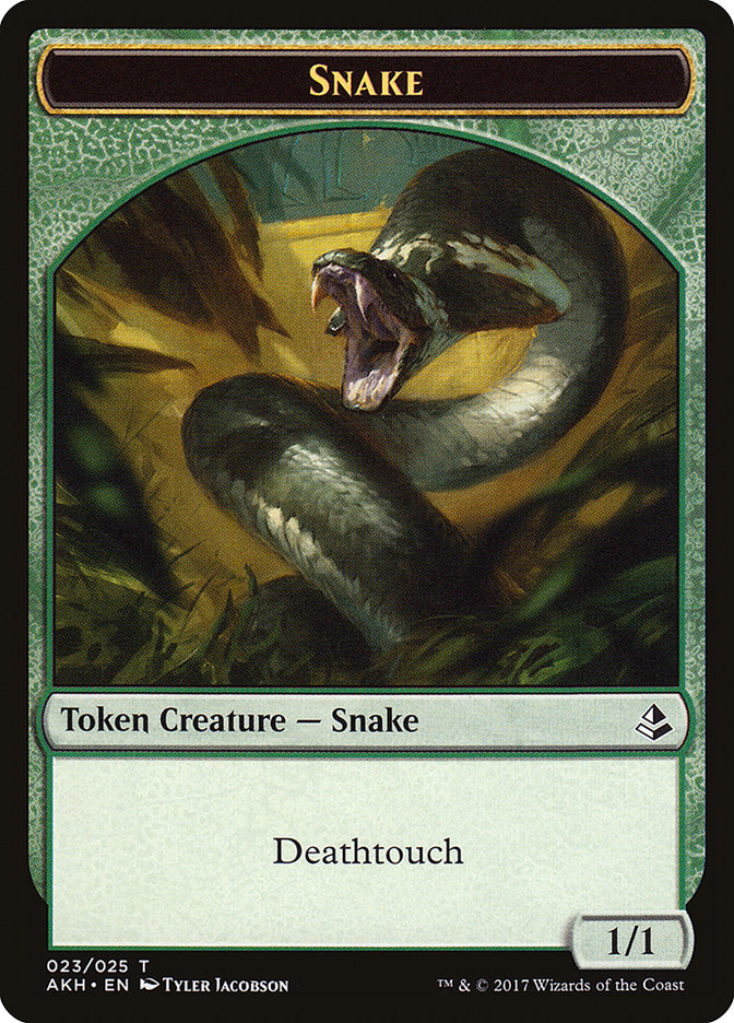 Trueheart Duelist // Snake Double-Sided Token [Amonkhet Tokens] | Pandora's Boox