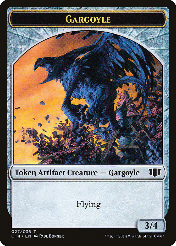 Gargoyle // Elf Warrior Double-Sided Token [Commander 2014 Tokens] | Pandora's Boox