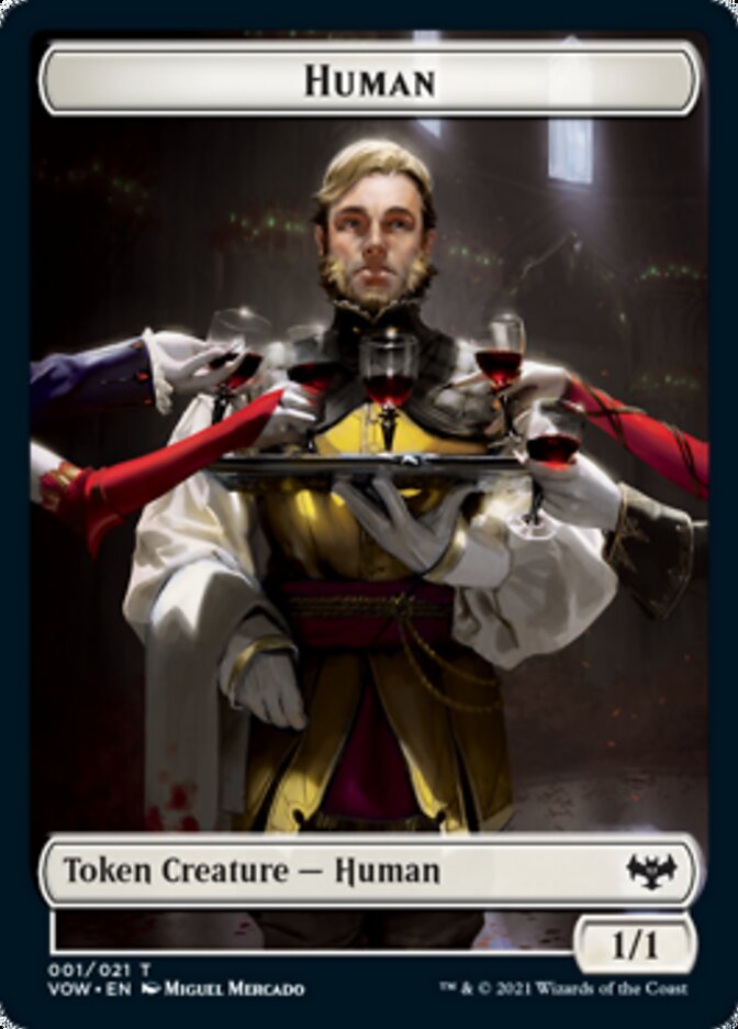 Human (001) // Wolf (014) Double-Sided Token [Innistrad: Crimson Vow Tokens] | Pandora's Boox