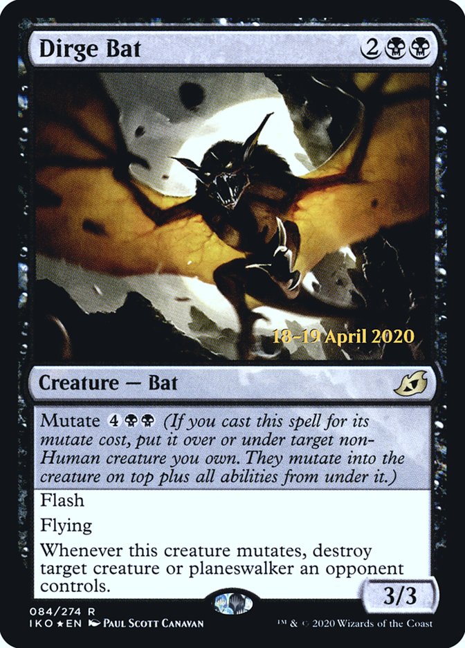 Dirge Bat [Ikoria: Lair of Behemoths Prerelease Promos] | Pandora's Boox
