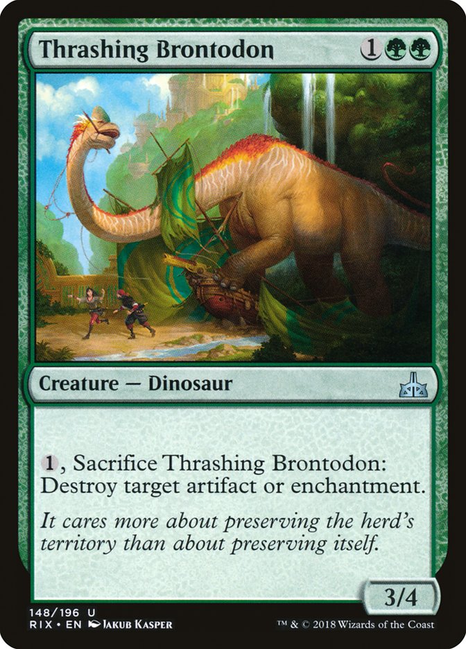 Thrashing Brontodon [Rivals of Ixalan] | Pandora's Boox