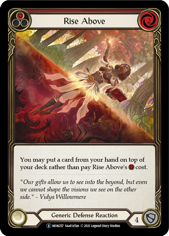 Rise Above (Red) (Rainbow Foil) [U-MON257-RF] Unlimited Edition Rainbow Foil