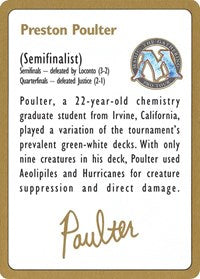 1996 Preston Poulter Biography Card [World Championship Decks] | Pandora's Boox
